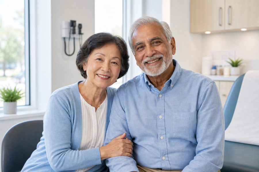 Senior couple at a clinic